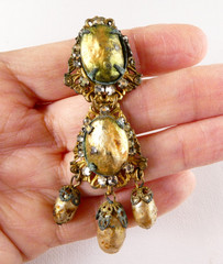 Vintage Miriam Haskell SINGLE EARRING Baroque Pearls Drop Dangle Tarnished READ