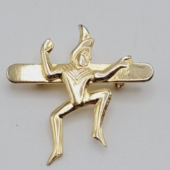 Brownie Pixie Promise Badge Girl Guides Scouts of Canada Gold Tone Vintage Pin