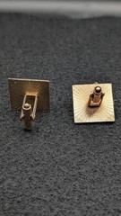 Vintage Gold Tone Square Goldstone Cufflinks