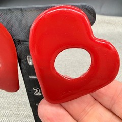 Vintage Earrings 80s Y2k Acrylic Red Hearts Pierced 2 Inches