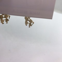 Kissing Kids Vintage Dangle Hoop Pierced Earrings 70s love retro USA
