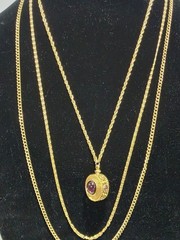 Vintage Multi-strand/Layered Purple Center Medallion Pendant