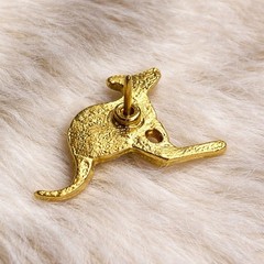 Vintage Gold-Tone Kangaroo Pin Brooch Textured Figural Animal Jewelry Australia