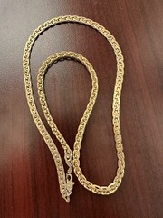 Vintage Bold Chunky 14KGP 23″ Chain Necklace. Foldable Links. From Flat to 4mm.