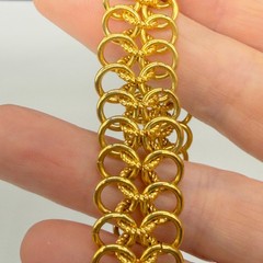 Vintage Bracelet Double Round Link Gold Tone Size 7.25