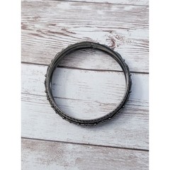 Vintage Bracelet / Bangle – Dark Silver Tone Ornate 7.25″