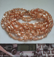 Multi-strand Necklace Made of Artificial Pearls Vintage Soviet Jewelry USSR