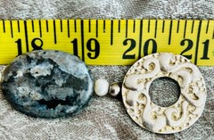 GENUINE PEARL NECKLACE Chunky Gemstone Labradorite & Baroque Pearl Artisan OOAK