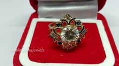 Vintage 2CT Round Lab-Created Diamond Art Deco Antique Ring 14K Yellow Gold Over