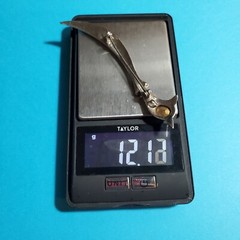 Vintage Sterling Silver Sword Scimitar Pin Brooch Clear Stones Large 3.5 Inches