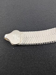 Milor Italy 925 Sterling Silver Wide Textured Herringbone Bracelet 7.5” 13.55g