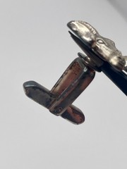 Vintage Silver Tone Ram Head Hickok Cufflinks Dimensional Detail Animal Motif