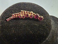 Multiple Stone Red Gemstone Brooch