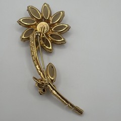 Juliana DeLizza Elster Topaz Rhinestone Flower Brooch