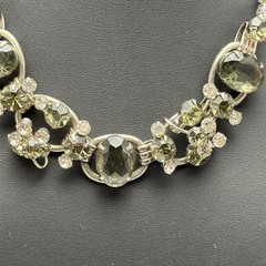 Juliana D&E Smoky Rhinestone 5-Link Necklace Choker / Collar 15” Vintage