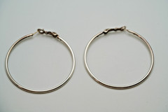 Vintage Large 4.5cm Sterling Silver Hoop Earrings EB2
