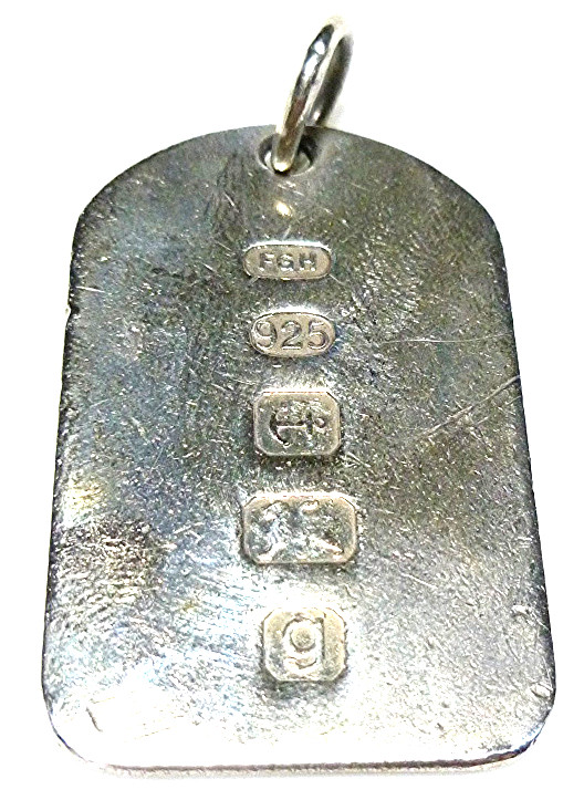 STERLING SILVER ENGLISH INGOT DOG TAG PENDANT JUBILEE FOB BAR COLLECTOR LOT 10