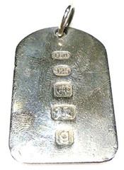STERLING SILVER ENGLISH INGOT DOG TAG PENDANT JUBILEE FOB BAR COLLECTOR LOT 10