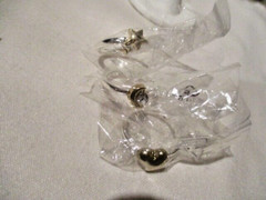 AVON Many Wishes 3 Pc Stackable Ring Set /Silvertone Heart, 2Stars Half Moon 8