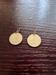 Laurel Burch Mythical Dogs Earrings, White, Red, Blue, Vintage, Been Stored