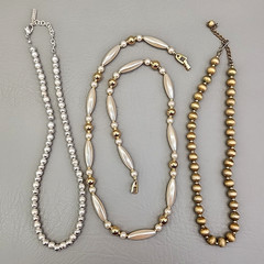 Vintage Napier Beaded Necklace Lot of 3 Metal Beads Acrylic