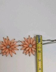 MCM Peachy Pink Large Triple Floral Statement Necklace