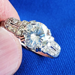 Original EARTH MINED DIAMOND Deco 2ct Engagement Ring Vintage PLATINUM Solitaire