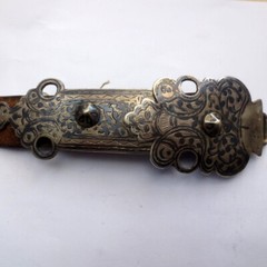 19th c ARMENIAN Antique Niello SILVER BELT- Russian Armenia Tradit. Folk Costume