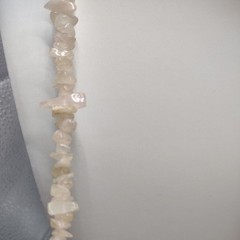 Vintage Rose Quartz Nugget Chip Necklace 16″