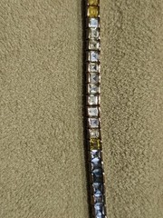 Vintage Multi Color Rainbow Tennis Bracelet Gold Tone over 925 Sterling Silver