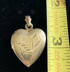 Vtg D’Aguanno Bros 10k Gold Filled Sterling Heart Shaped Locket/Pendant W/Chain