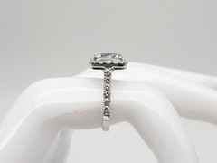 Designer $6000 5.50cts Natural Aquamarine VS G Diamond 18k White Gold HALO Ring