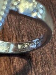 Vintage 18K HGE White Gold Mood Ring Large Stone 8.0 grams Size 6.5