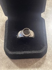 Vintage Sterling Smokey Quartz Size 7 1/4 Ring Signed Ring E.Sielle