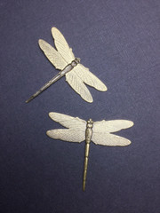34183- 1-3/4″ Large Dragonfly Finding Stamping Brass Ox
