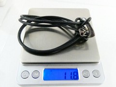 GSJ Sterling Silver and Black Leather Cord Necklace 925 18 Inches 11.8 Grams