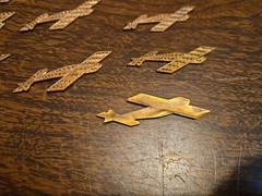 Lot Of 10 Studded Planes France Vintage 60s Brass Stampings Findings Jewelry