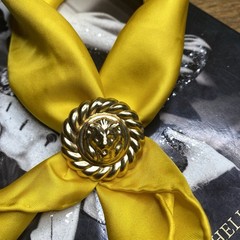 Vintage Scarf Ring Clip Gold Lion Ornate Jewelry
