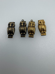 Large Lot Owl Silver And Gold Toned Jewelry Finding Stamping