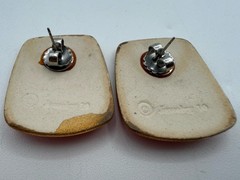 Vintage 80’s Jewelry 10 Cynthia Chuang Earrings Modernist Checkerboard Ceramic