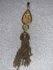 Vintage Gold Crown Trifari Nip Tassel Pendant for any Necklace Very NICE RARE