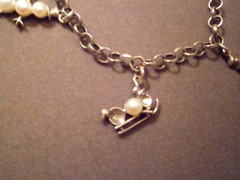 Vtg Shube’s 925 Sterling Faux Pearl Snowman Winter Sports Charm Bracelet AS IS