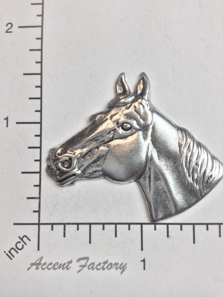 40024 Matte Silver Oxidized Quarter Horse Brass Jewelry Finding