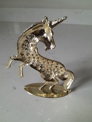 Vintage 1970’s Unique Torino Unicorn Earrings Holder Gold Tone Brass Plated