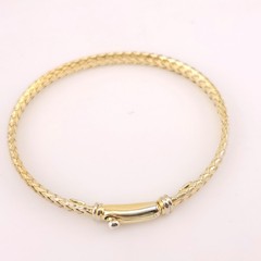 Dyadema Sterling Silver Gold Vermeil Mesh Braided Weave Basket 6.5″ In Bracelet
