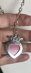 Vintage Juicy Couture Pendant necklace 18″ Adjustable . Silver Tone rhinestones.