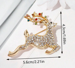 BROOCH-Christmas Reindeer Full Rhinestone Luxurious Brooch