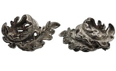 Lisner Wavy Leaves Climber Clip On Earrings Textured Silver Tone Vintage