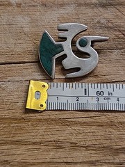 Vintage Sterling Silver And Malachite Ethnic Bird Brooch