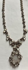 ELEGANT, UNIQUE GSJ Sterling Silver Mother Of Pearl, Marcasite Necklace 63GR